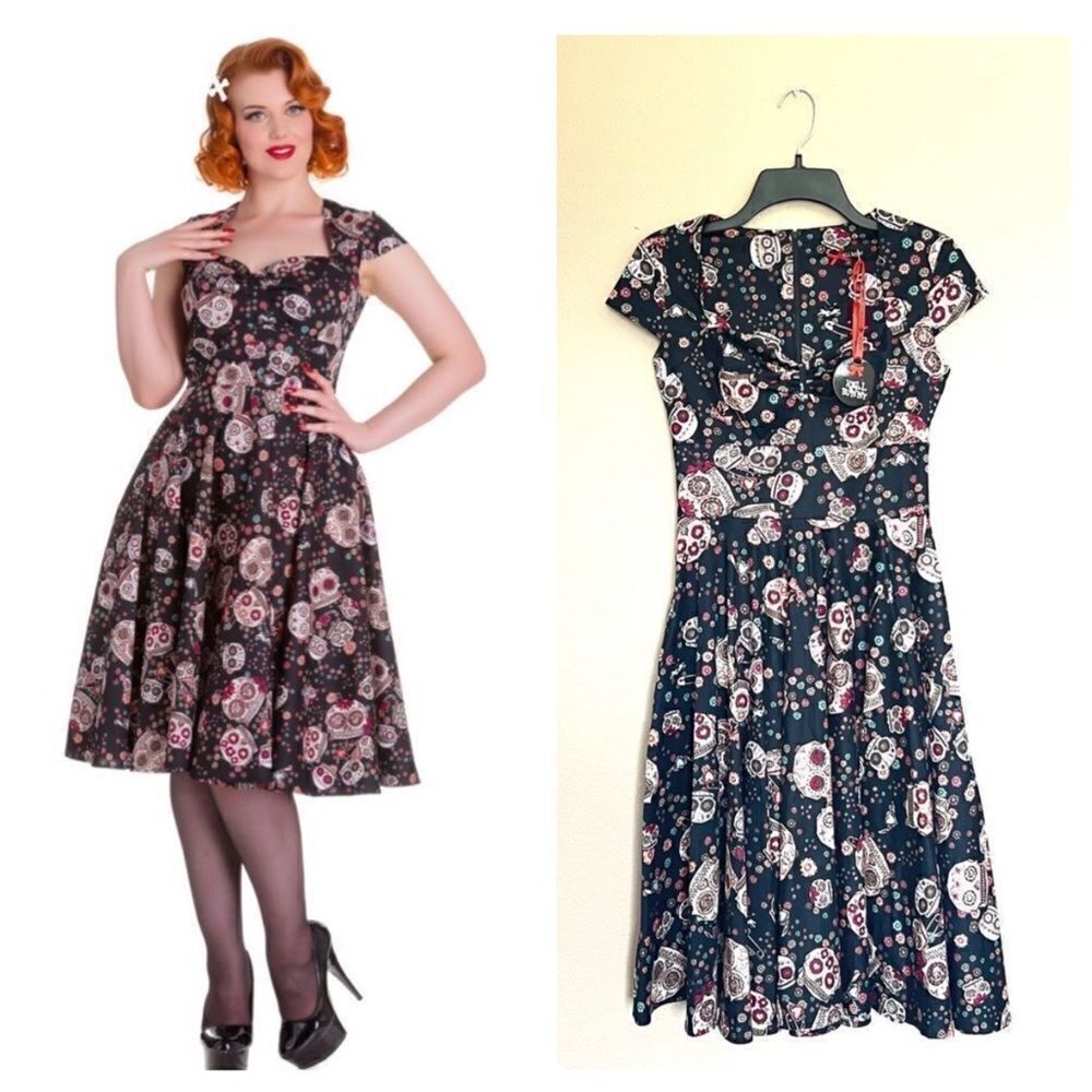 NWT Hell Bunny Sasha Sugar Skull Dress